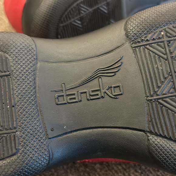 Dansko Elle Red Pebble Leather Mary Jane Slip On Clogs Size 8.5 Portugal - Picture 13 of 15